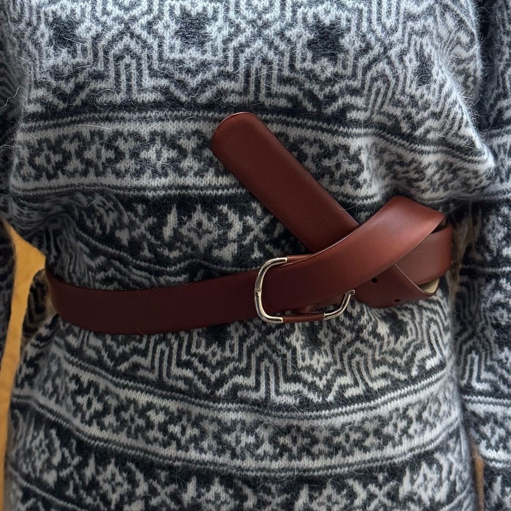 J. Crew Cognac Brown Leather Women’s Belt Size Medium